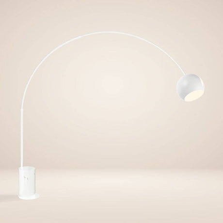 s.luce Lampa łukowa w kształcie kuli z nowoczesną marmurową podstawą