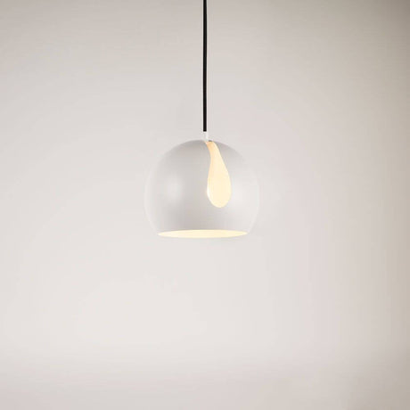 s.luce Lámpara colgante de metal en forma de bola con pantalla intercambiable y rotatoria con diseño elegante y ranura de luz.