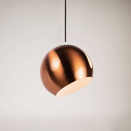 s.luce Bal metalen hanglamp met draaibare verwisselbare kap in stijlvol koperdesign.