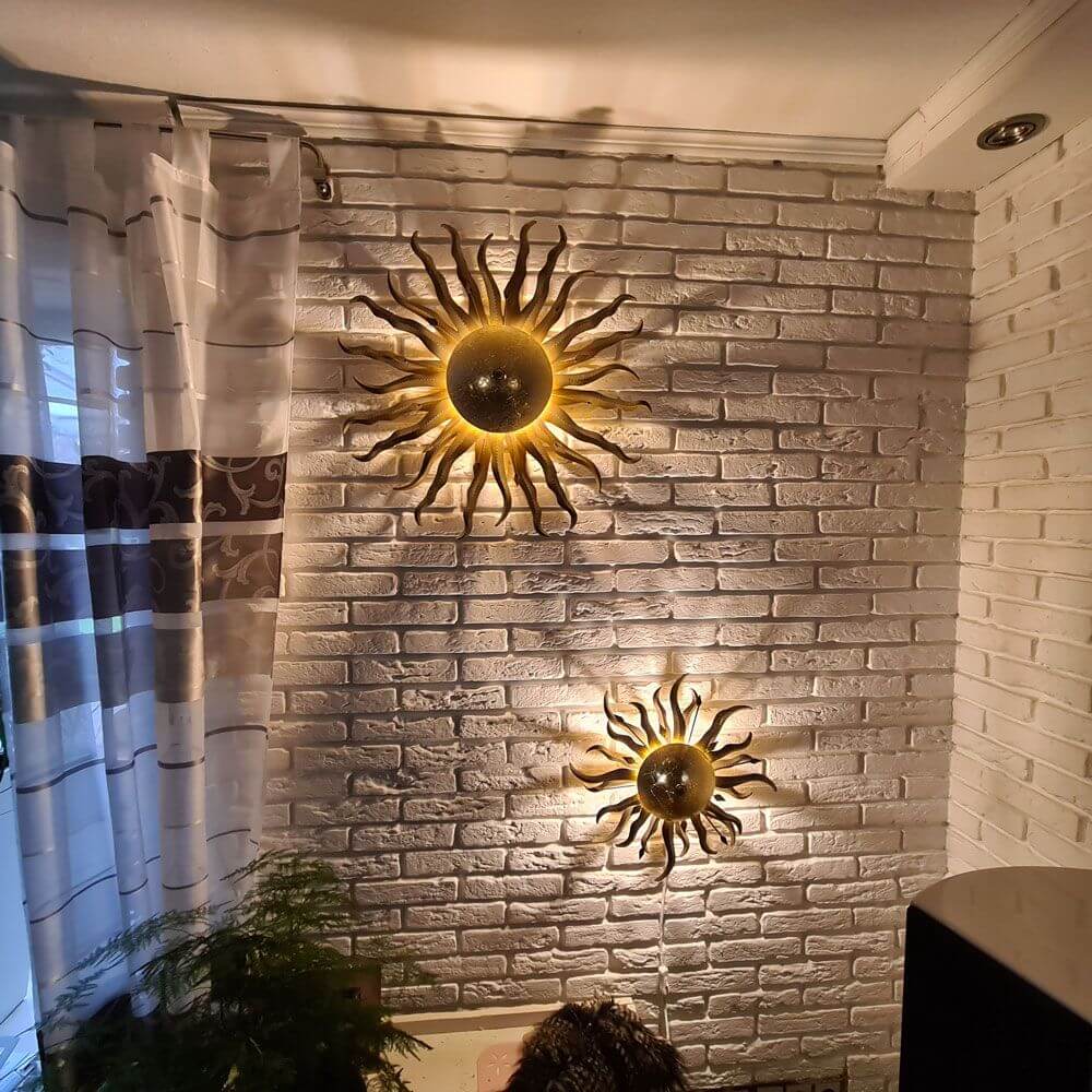 s.luce Diator L forgiato a mano colori sole Ruggine e oro