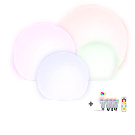 s.luce Globe Set Garten Kugelleuchten in verschiedenen Farben mit Fernbedienung und Leuchtmittel.