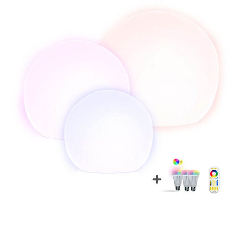 s.luce Globe Set Garten Kugelleuchten in verschiedenen Farben mit Fernbedienung für stimmungsvolle Gartenbeleuchtung.