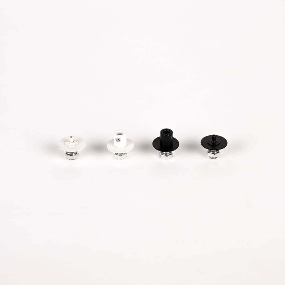 s.luce Kabel- und Stahlseilaufnehmer für Modular Baldachin, schwarz und weiß, Set von vier