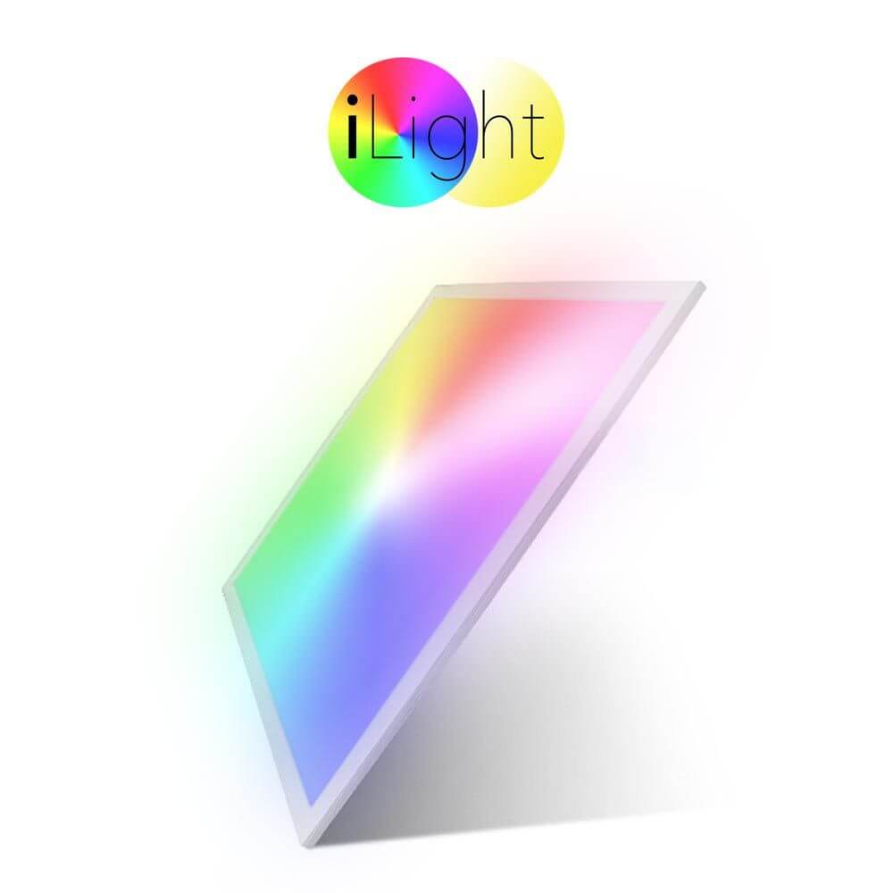 iLight LED-Einlegepanel in RGB und CCT, 59,5x59,5cm für flexible Beleuchtung.