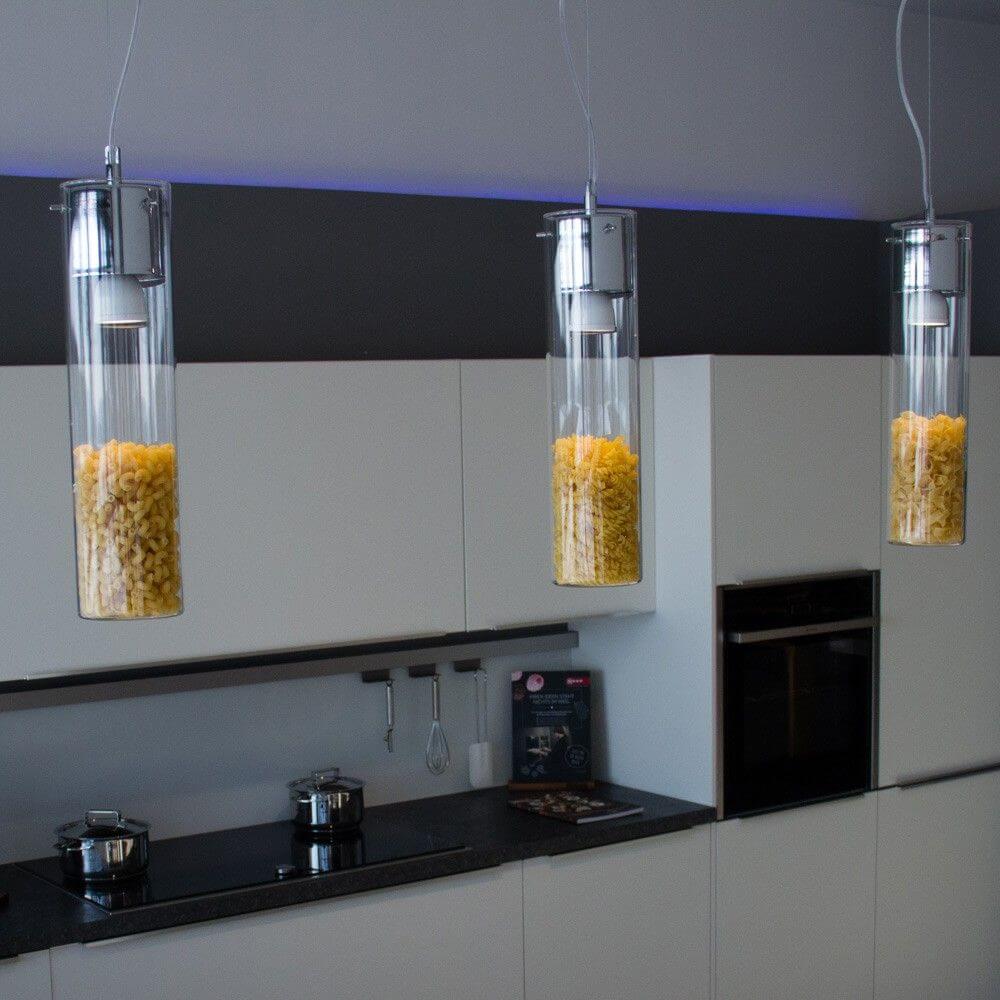 s.luce MyLight Hängeleuchte mit Schauzylinder 40cm, moderne Lichtgestaltung mit dekorativem Glaszylinder und Pasta.