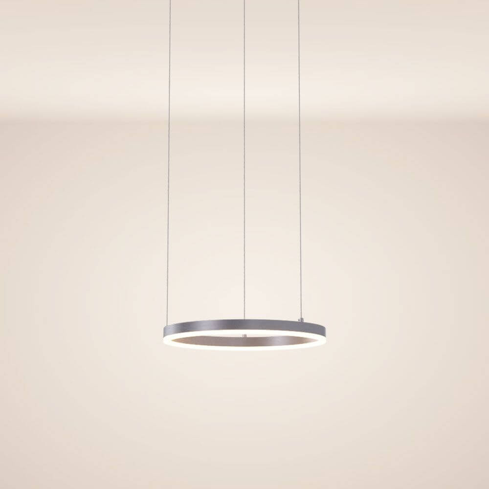 s.luce LED Ring Pendelleuchte Ø 40cm in minimalistischer Ausführung mit indirekter Beleuchtung.
