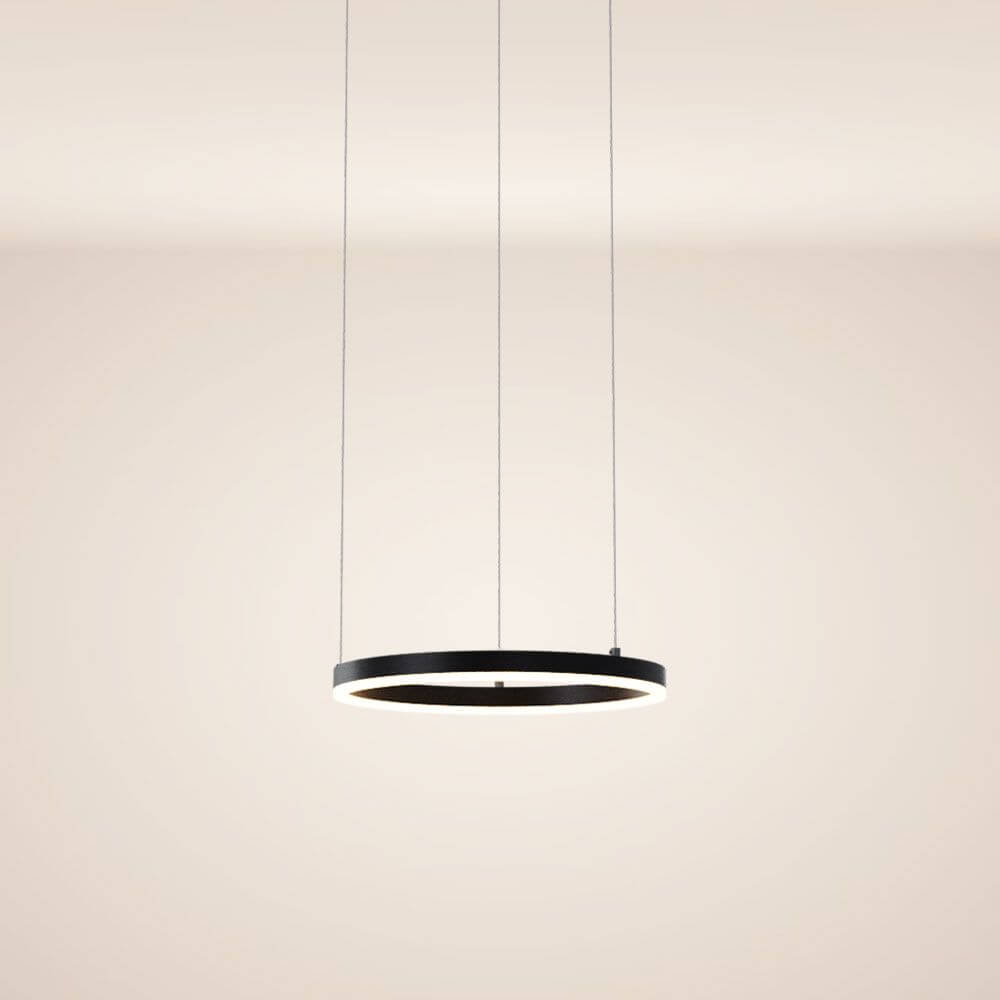 s.luce LED Ring Pendelleuchte Ø 40cm in minimalistischem Design mit direkter und indirekter Abstrahlung.