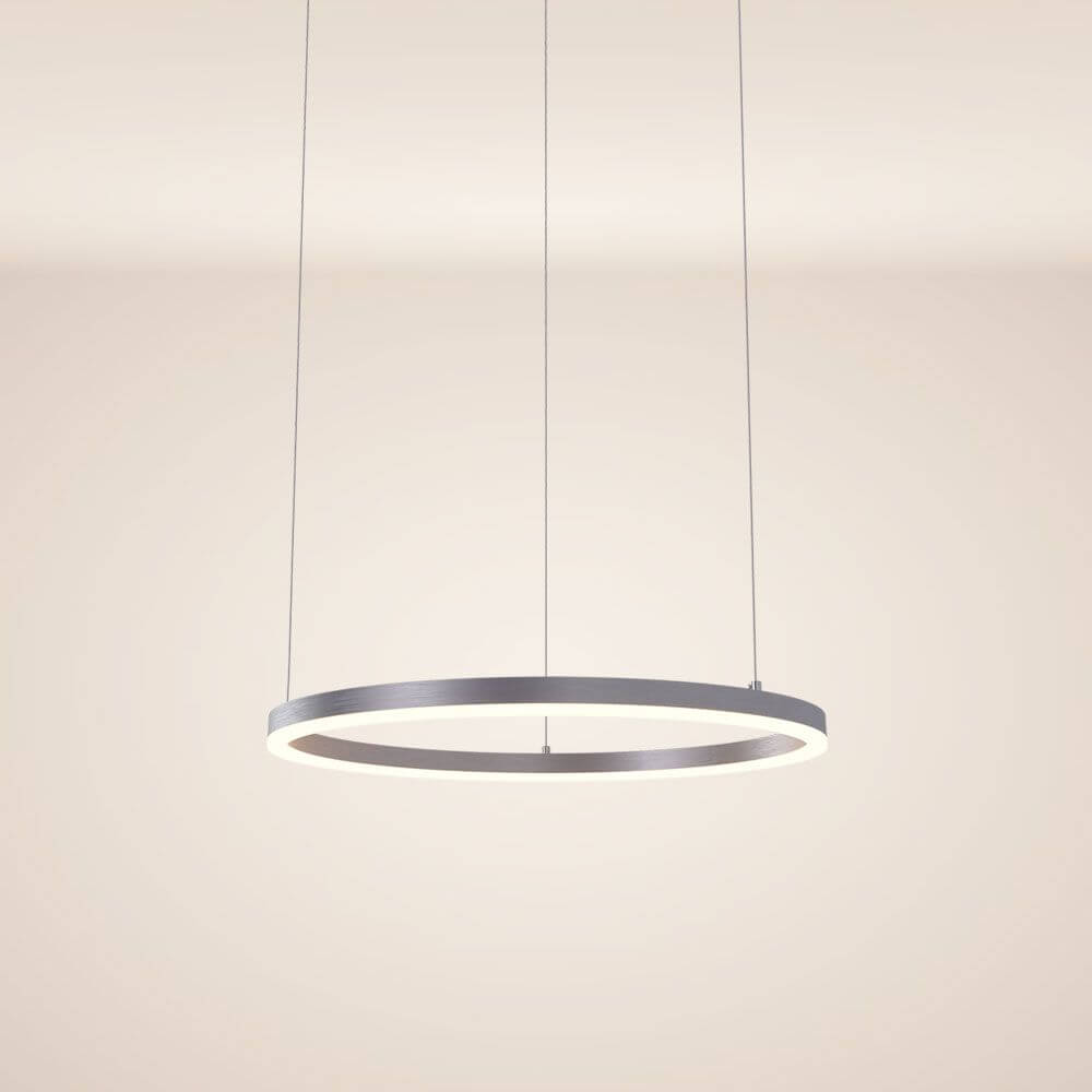 s.luce LED Ring Hängeleuchte Ø 60cm, minimalistisches Design mit direkter und indirekter Abstrahlung.