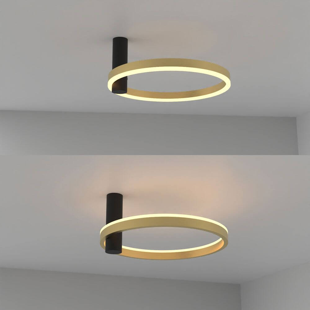 s.luce Ring Air LED wall and ceiling light Ø 40cm round indirect, elegant, dimmable ceiling light in gold.