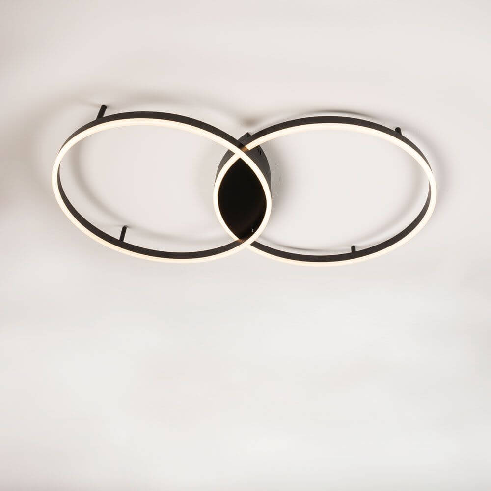 s.luce Ring LED Deckenleuchte 2-flammig mit modernem, flachem Design in trendigen Farben.