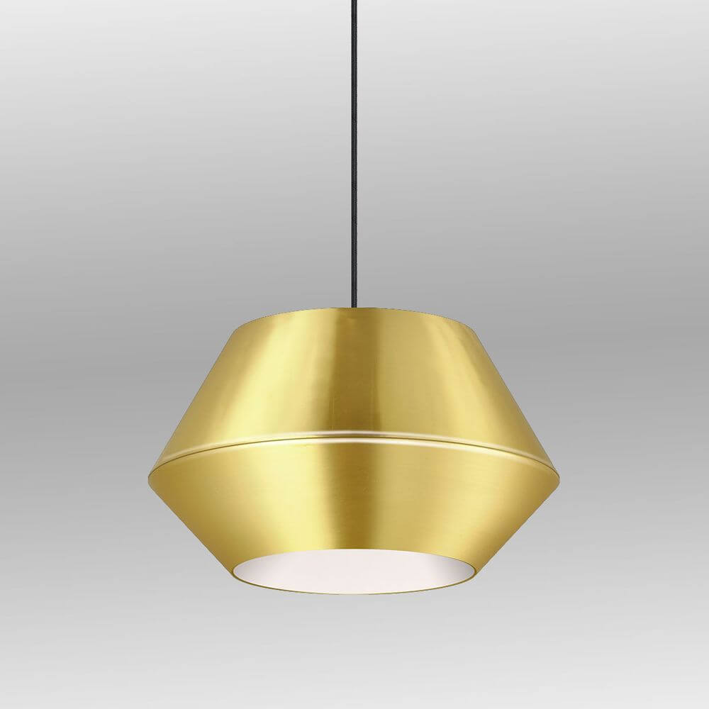 s.luce SkaDa LED Pendellampe Metallschirm in modernem goldenen Design für stilvolle Wohnräume.