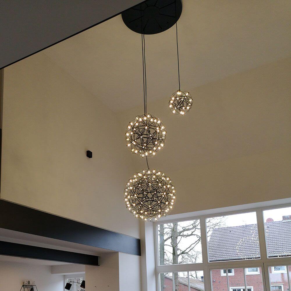 s.luce Umbau Smart Light für Hochvolt-Leuchten 230V - moderne Pendelleuchte mit dekorativen Lichtkugeln