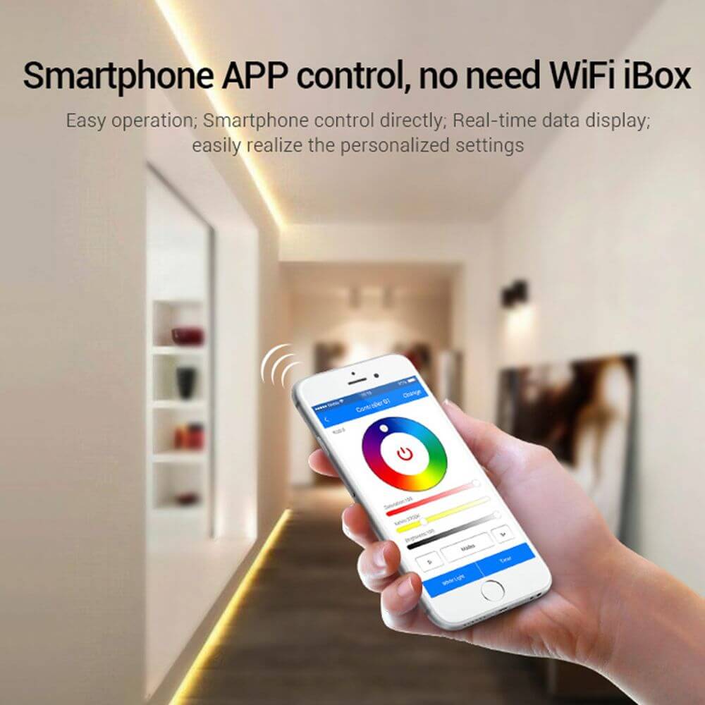 Steuerung der iLight E27 Leuchtmittel per Smartphone-App; kein WiFi iBox benötigt.