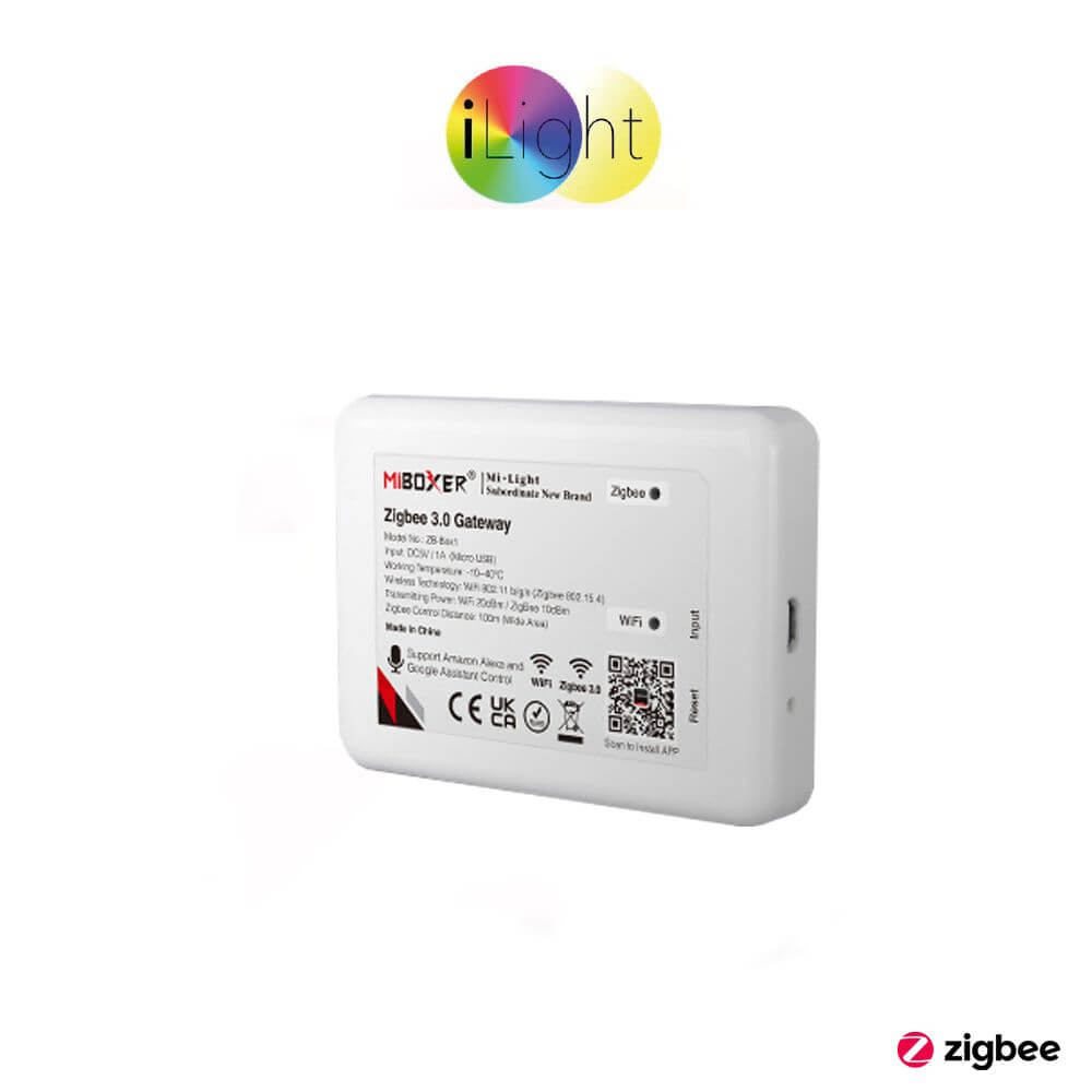 iLight ZigBee 3.0 Gateway für die Steuerung von Beleuchtung per Smartphone oder Tablet.