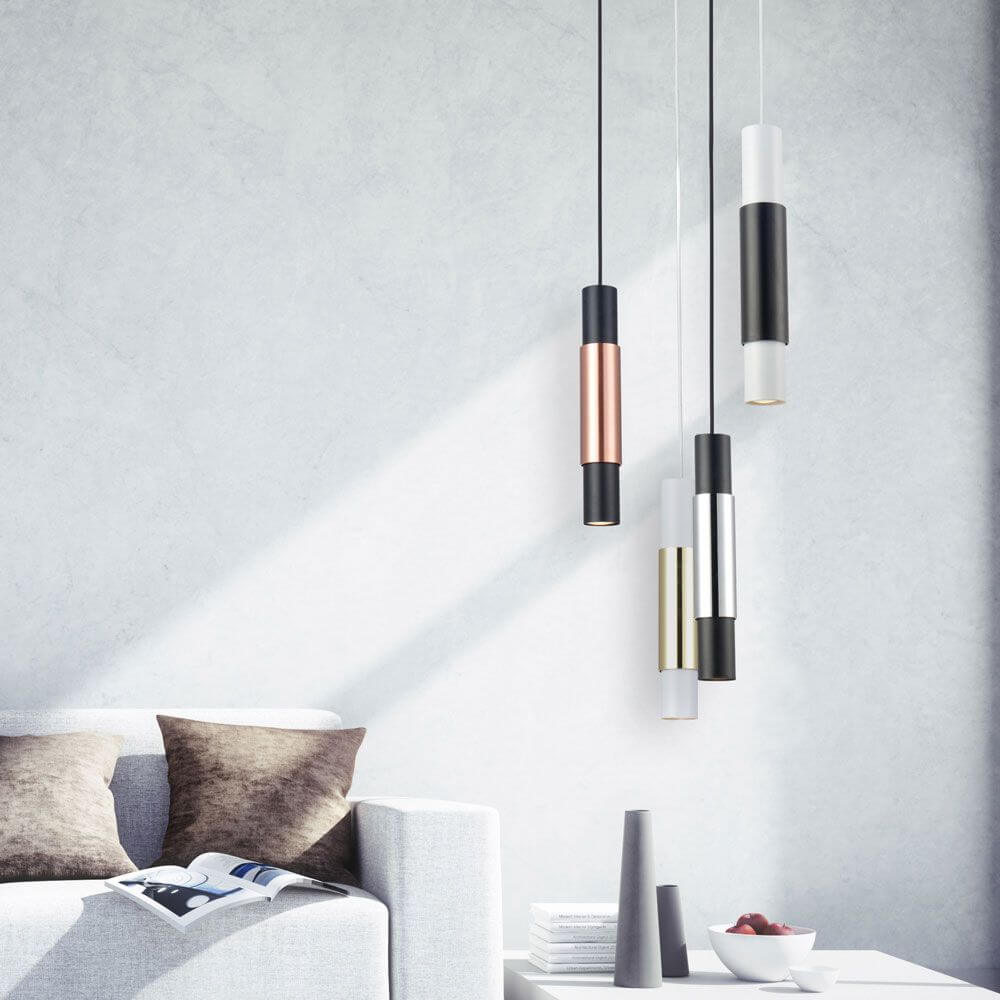 s.luce Cover für Crutch Hängeleuchten in verschiedenen Farben, modern und individuell in einem modernen Wohnraum.