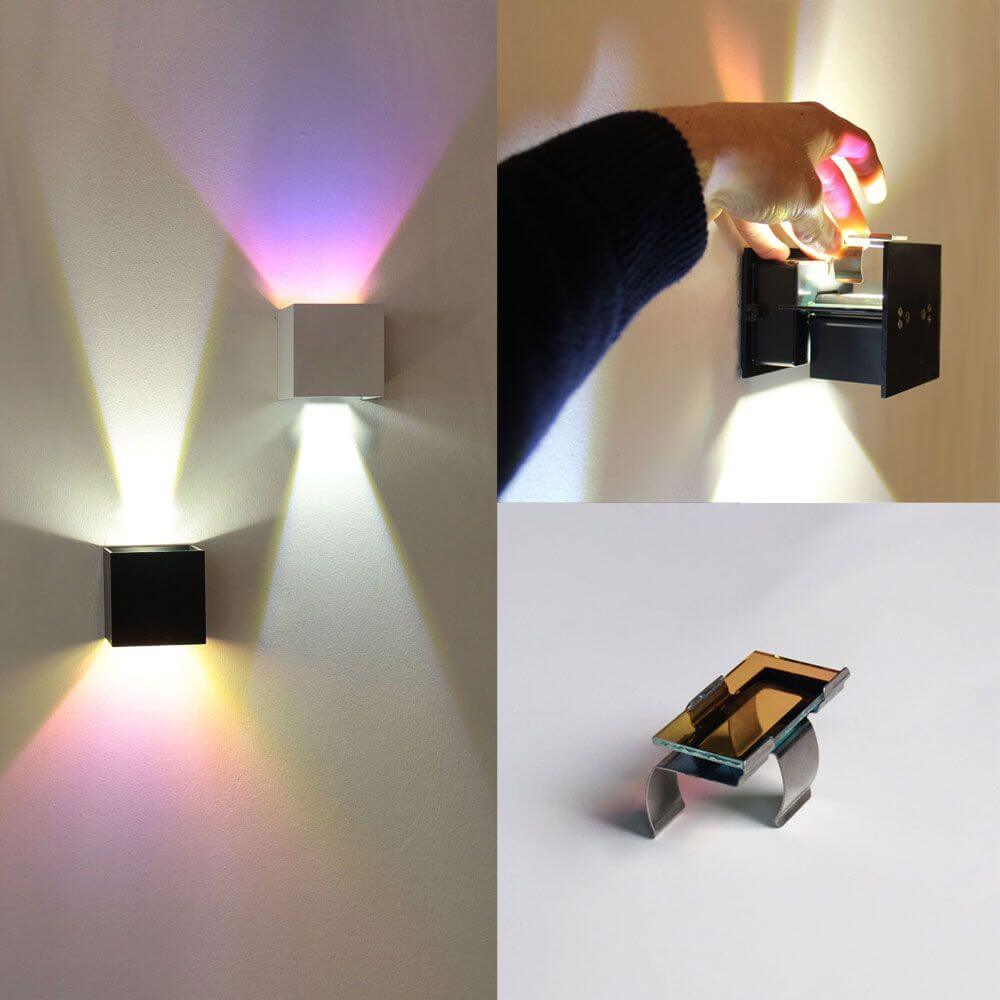 s.luce Farbfilter Multicolor passend zu Ixa auf Wandlampen in verschiedenen Farben.