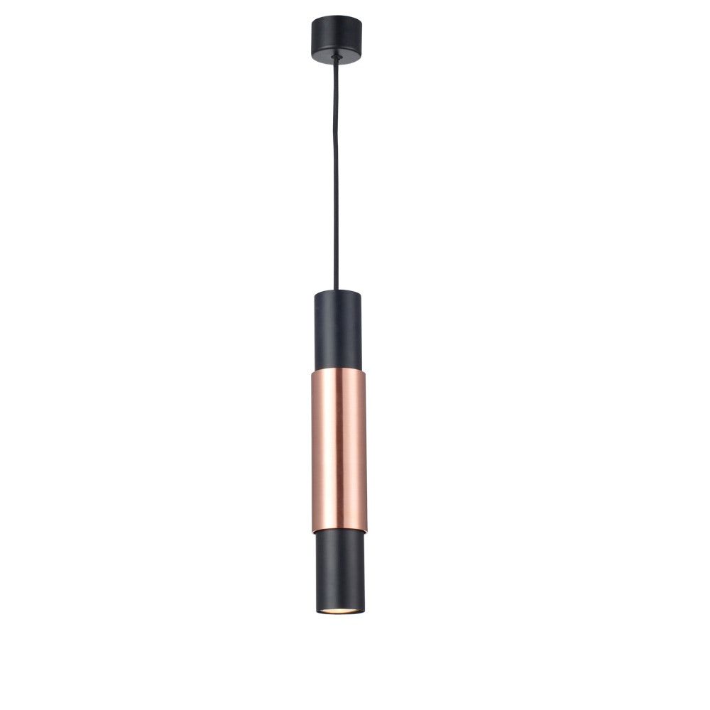s.luce Hängelampe Crutch in Schwarz und Kupfer, moderne Pendelleuchte für stilvolle Räume.