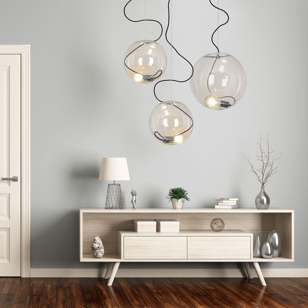 s.luce Sphere Lampe de galerie Boule en verre 5m de suspension