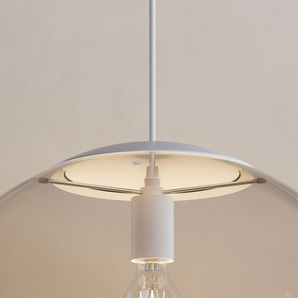 s.luce Abdeckung für Orb Glaskugel in elegantem Weiß mit minimalistischem Design