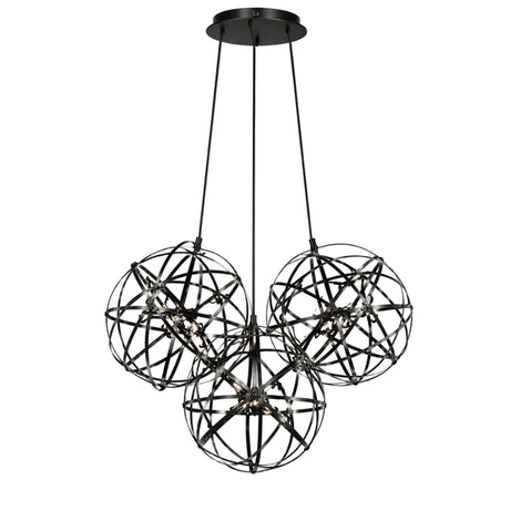 s.luce Atom Cluster LED Mehrfach-Pendelleuchte 3-flammig mit geometrischen Leuchtenelementen in modernem Design.