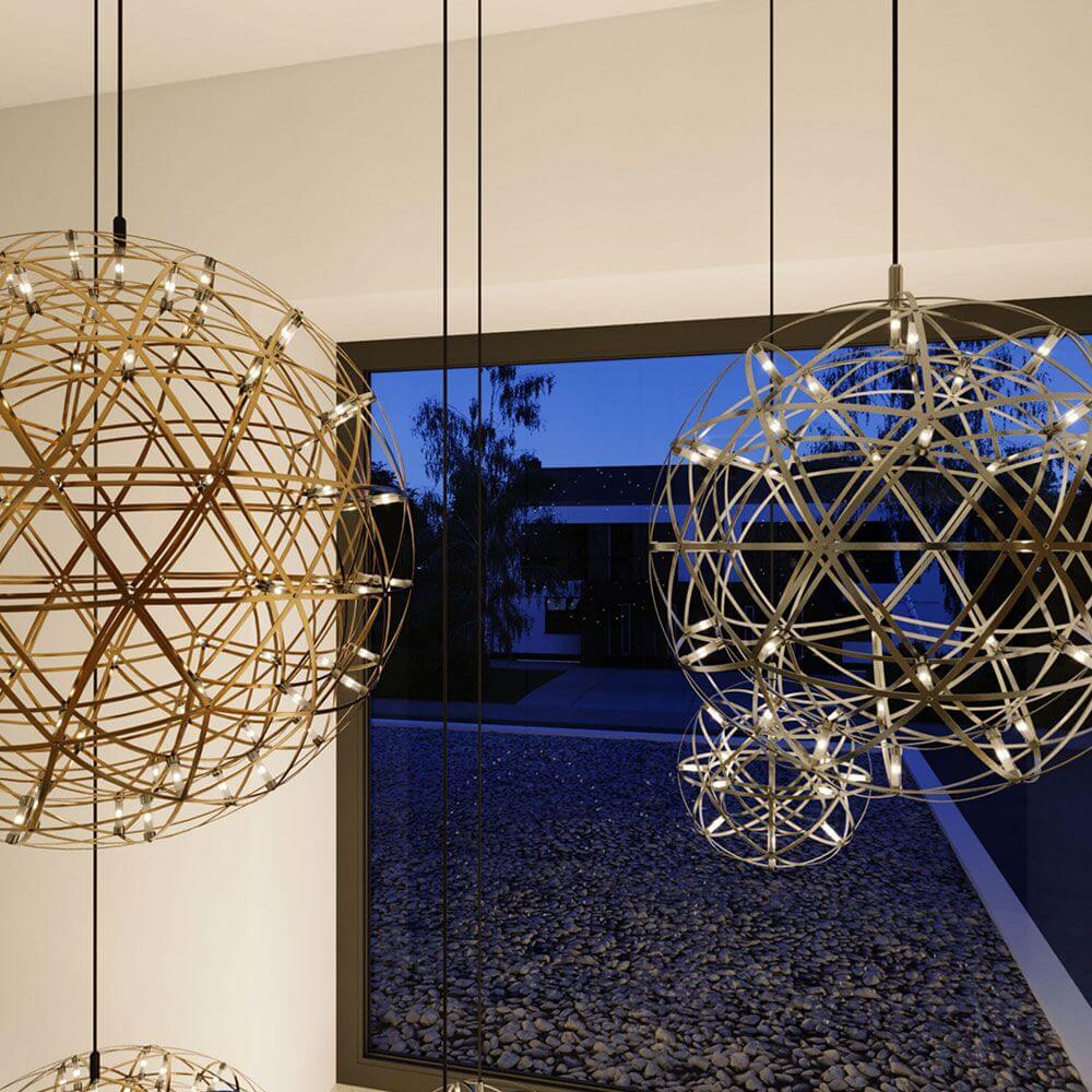 s.luce Atom LED pendant light dimmable in modern design, ideal for atmospheric lighting in living spaces.