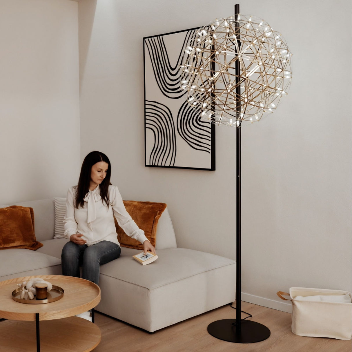 s.luce Metalen LED-vloerlamp Atom met aanraakdimmer