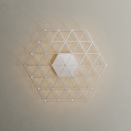 s.luce Atom eckige LED Effekt Wand- & Deckenleuchte in modernem hexagonalen Design auf Wand