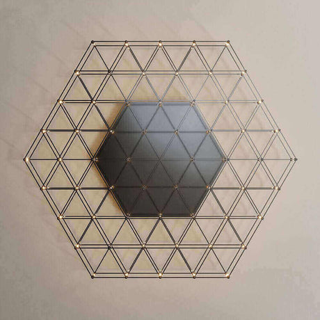 s.luce Atom eckige LED Effekt Wand- & Deckenleuchte in hexagonalem Design mit geometrischen Mustern.