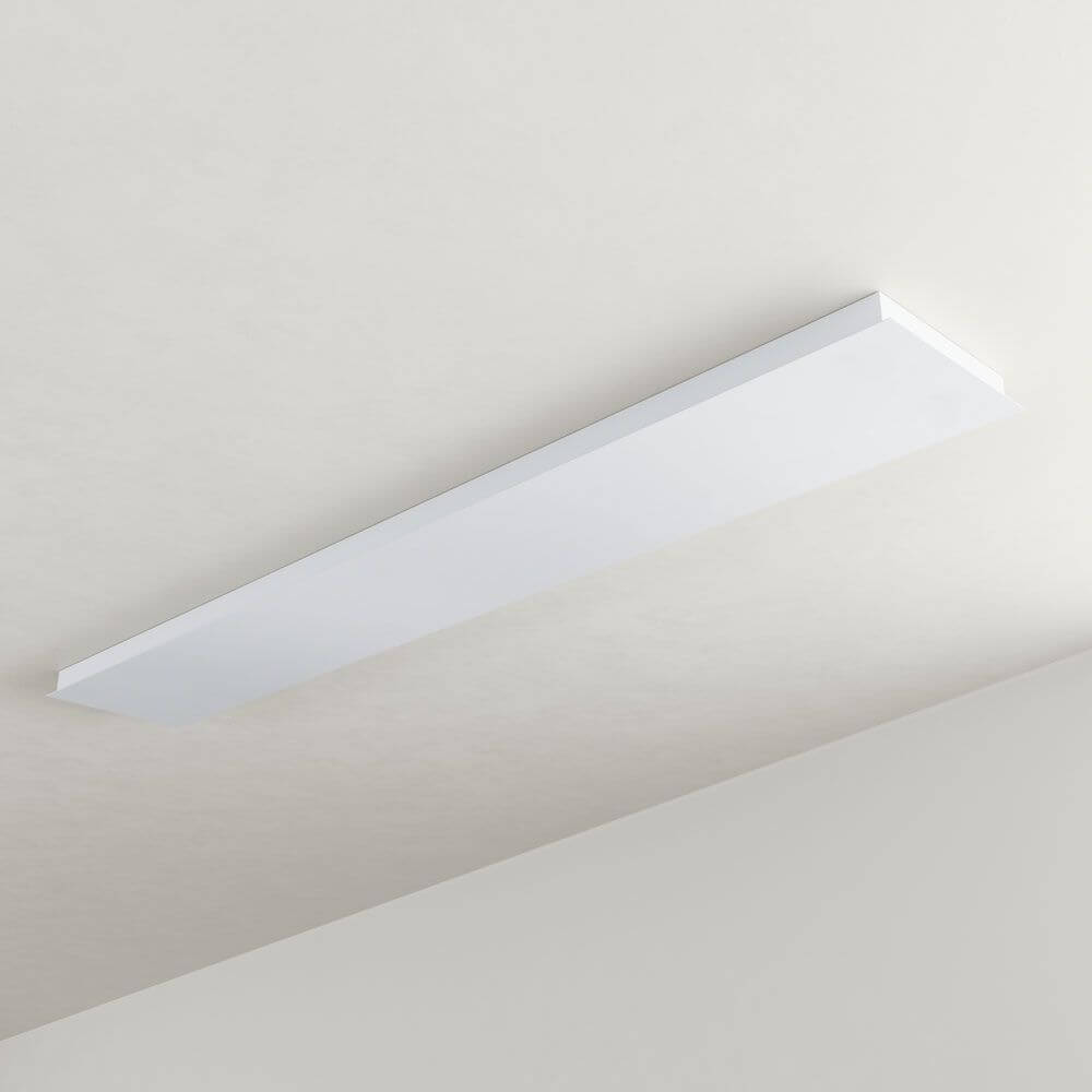 s.luce Balken Baldachin Rechteckig (ohne Bohrung) weißes, schlankes Deckenbaldachin für multiple Pendelleuchten, modernes minimalistisches Design