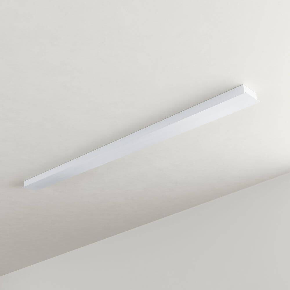 s.luce Balken Baldachin Rechteckig (ohne Bohrung) weiße, schlanke Deckenbaldachin-Module für mehrere Pendelleuchten, modernes minimalistisches Design
