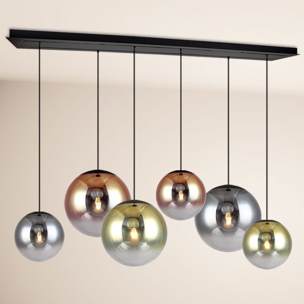 s.luce Modular Balken Baldachin mit farbigen Pendelleuchten in modernem Design