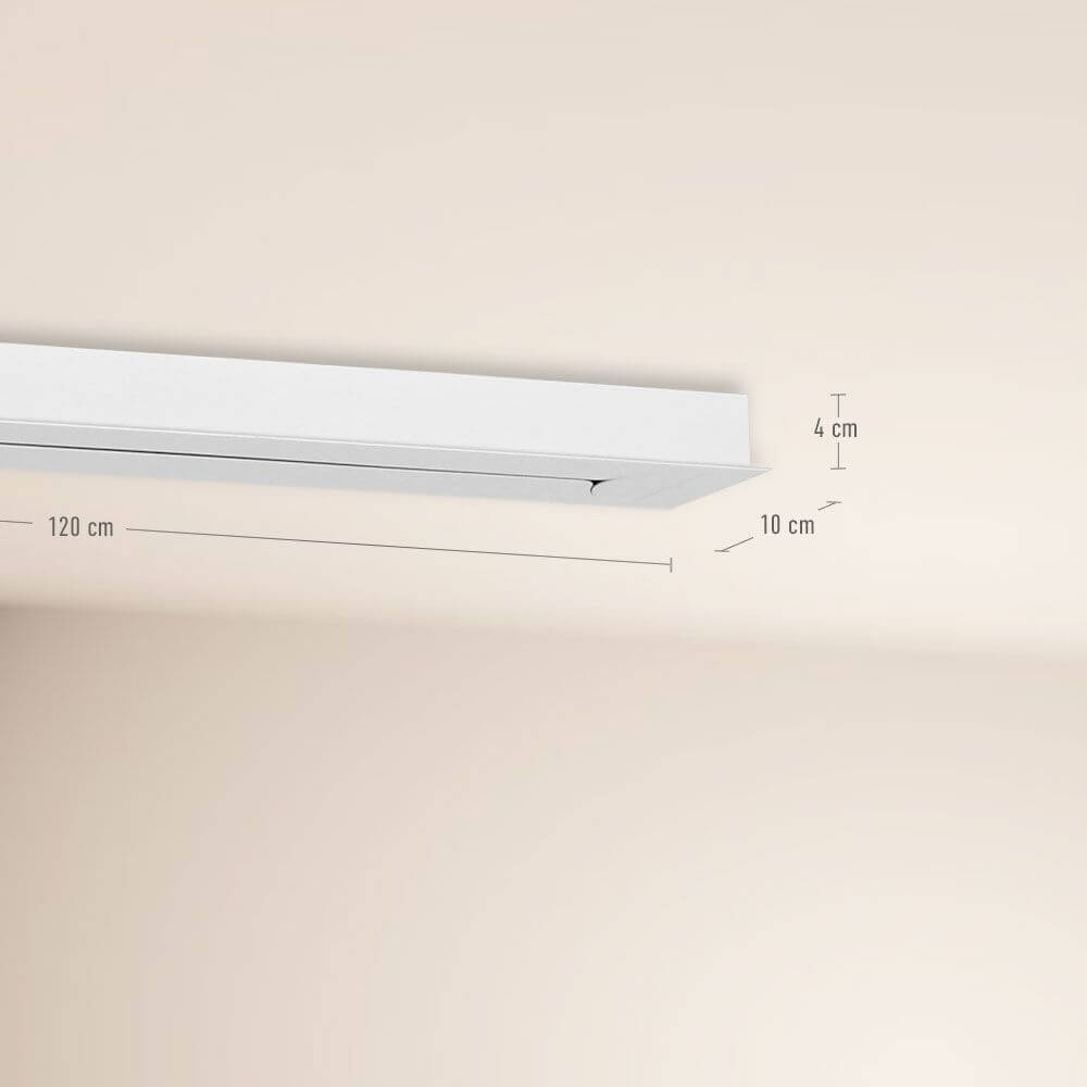 s.luce dosel modular: rectangular, 120cm x 10cm x 4cm, diseño individual para iluminación impresionante.