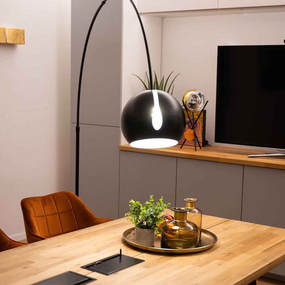 s.luce Lámpara de arco de diseño esférico con moderna base de mármol