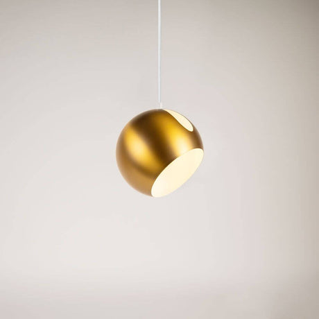 s.luce Bal metalen hanglamp met draaibare verwisselbare kap in goud.