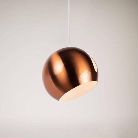 s.luce Lámpara colgante de metal en forma de bola con pantalla intercambiable y giratoria en color cobre