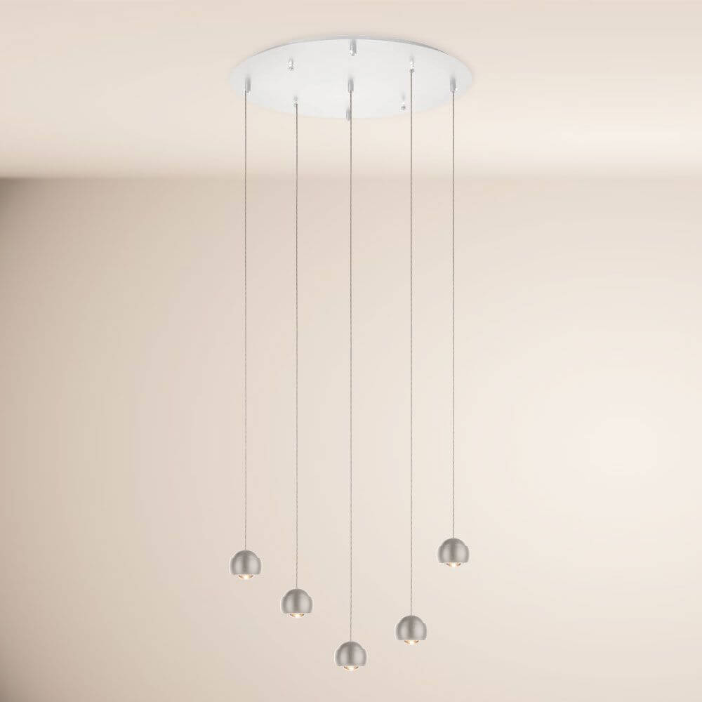 s.luce Beam LED Pendelleuchte 3- oder 5-flammig Modular Baldachin mit eleganten Leuchtelementen.