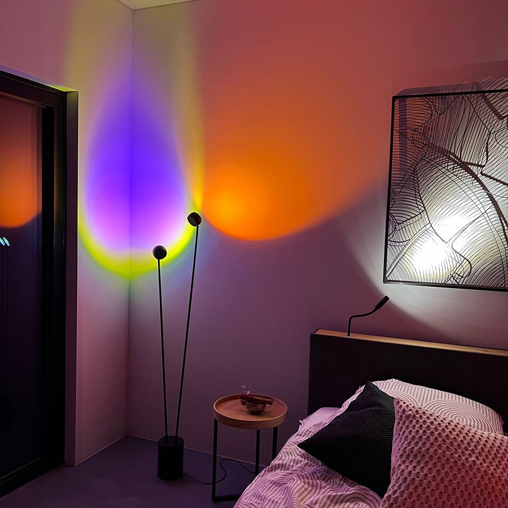 s.luce Beam LED-gulvlampe 2-lys 145 cm med berøringsdæmper