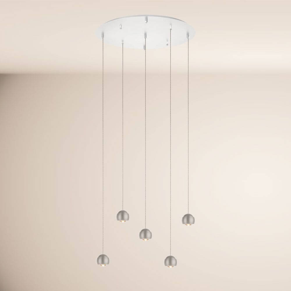 s.luce Beam LED Pendelleuchte 3- oder 5-flammig Modular Baldachin, elegante Hängeleuchte mit modernem Design.