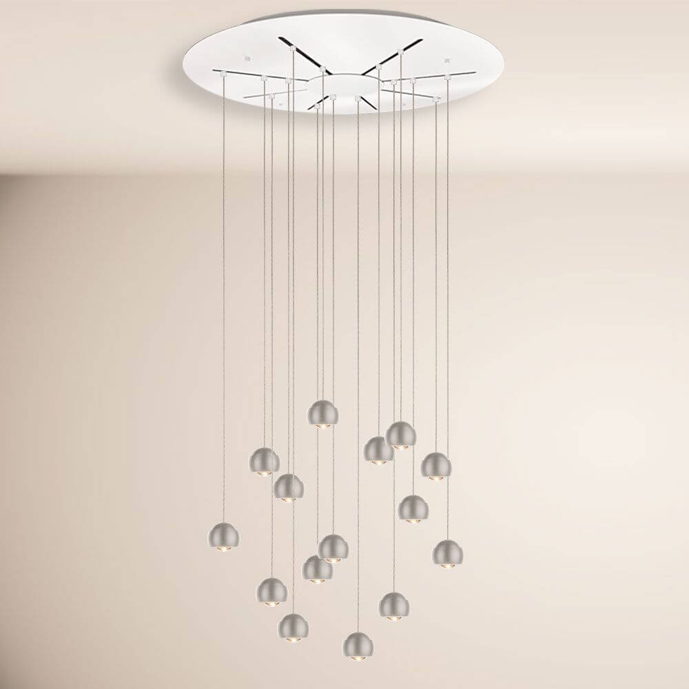 s.luce Beam XL LED Galerieleuchte Pendelleuchte 16- oder 24-flammig, elegante Licht-Kreation mit mehreren hängenden Leuchten.