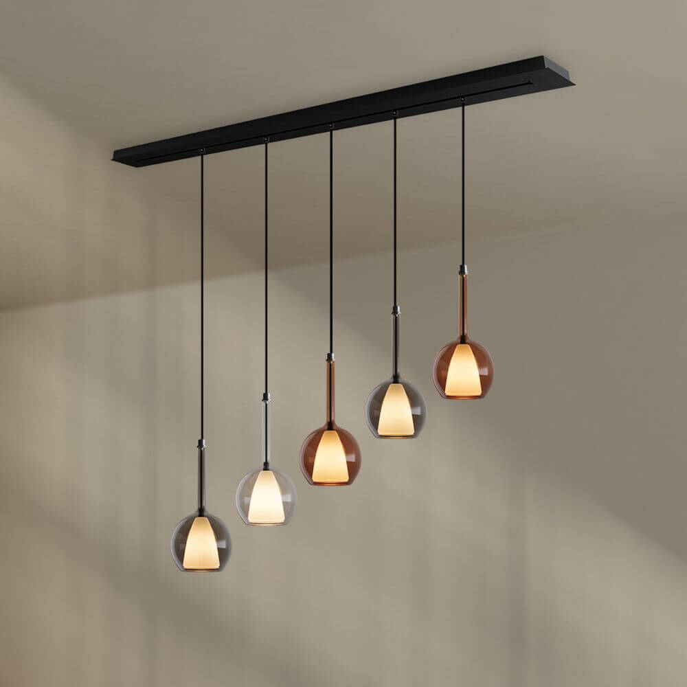 s.luce Belluna taklampa för matbord 5-lampor 160cm baldakin