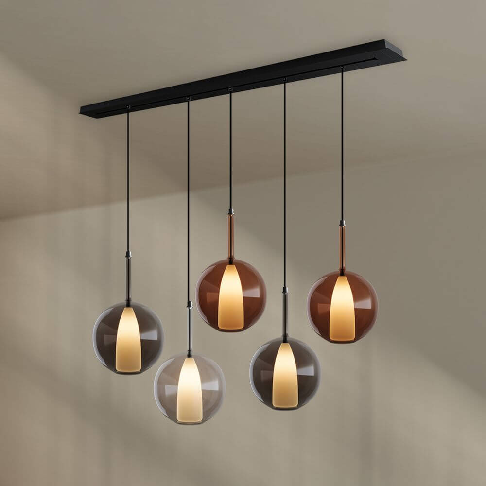 s.luce Belluna taklampa för matbord 5-lampor 160cm baldakin