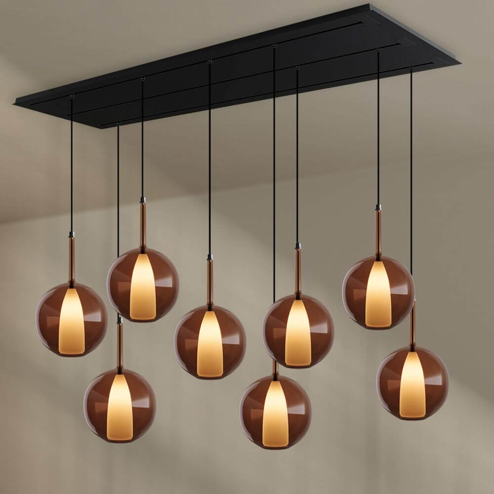 s.luce Belluna Esstisch-Hängeleuchte 8-flammig 200cm in eleganter Raumgestaltung