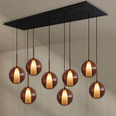 s.luce Belluna Esstisch-Hängeleuchte 8-flammig 200cm in eleganter Raumgestaltung