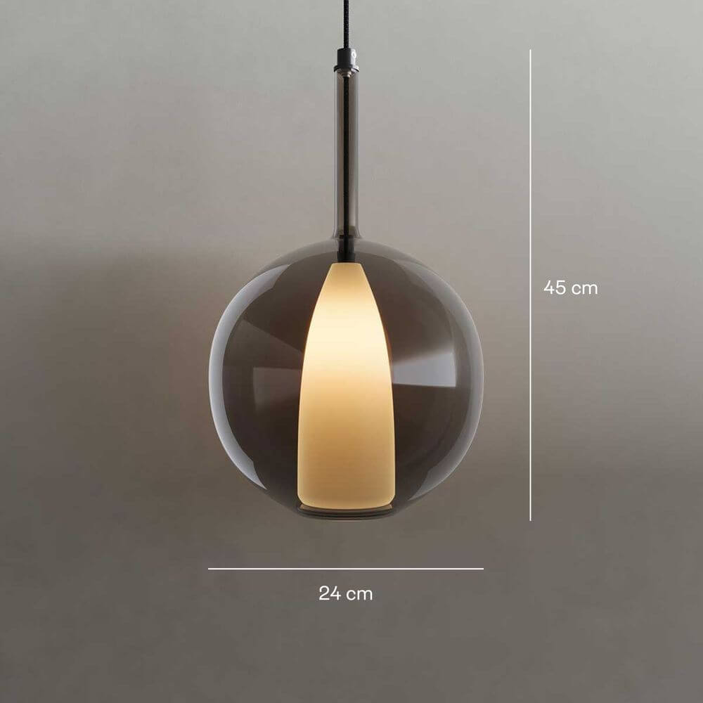 s.luce Belluna glass pendant light 150cm textile cable