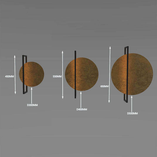 Drei verschiedene Metallformen in verschiedenen Größen (300mm, 400mm, 500mm) auf grauem Hintergrund.