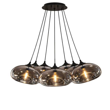 s.luce Cruet Cluster Glas-Pendelleuchte 7-flammig 7x28cm mit stilvollem Glasdesign und warmem Licht.