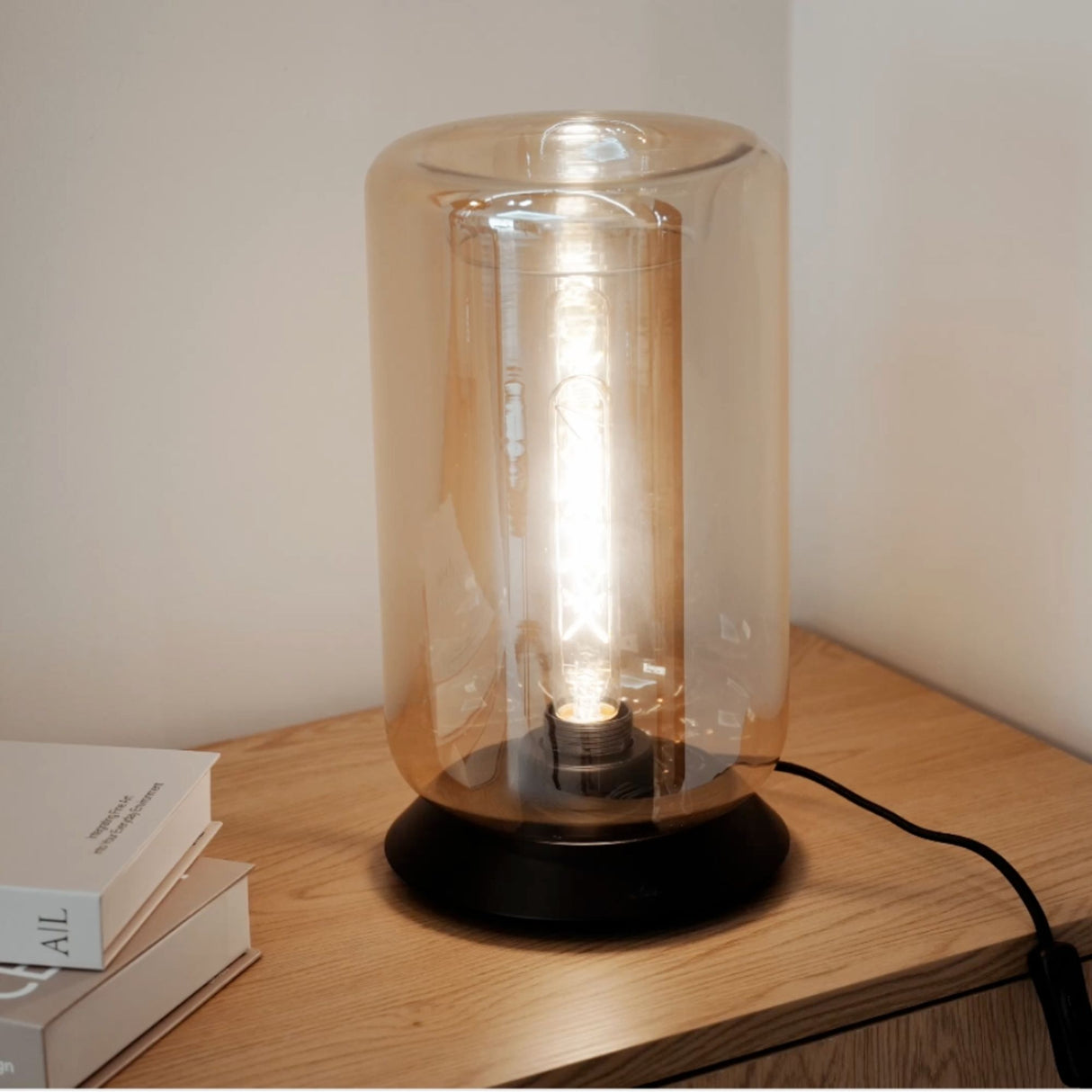 s.luce Designerska szklana lampa stołowa Cruet E27 z włącznikiem