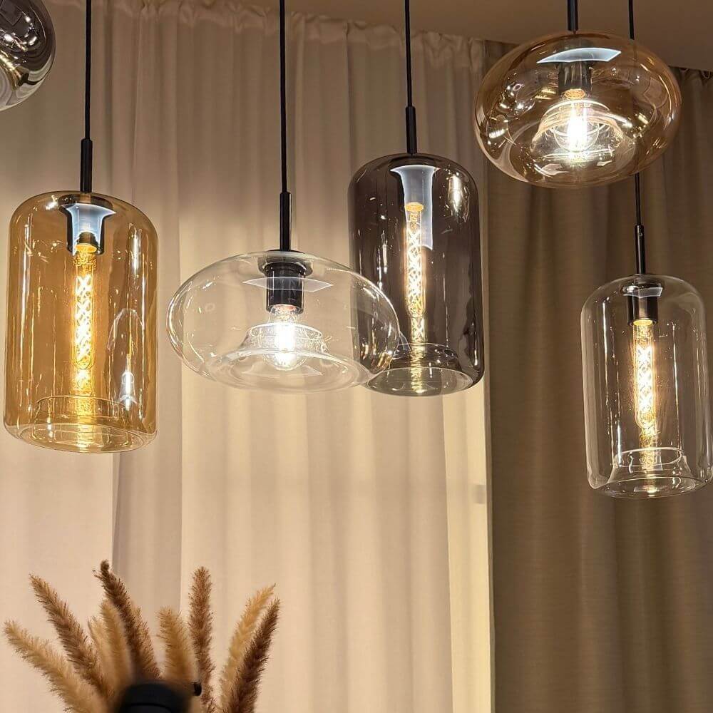 s.luce Cruet Low Esstisch-Hängelampe 1-Phasen-Schiene Mitteleinspeiser, moderne Pendelleuchten in verschiedenen Formen