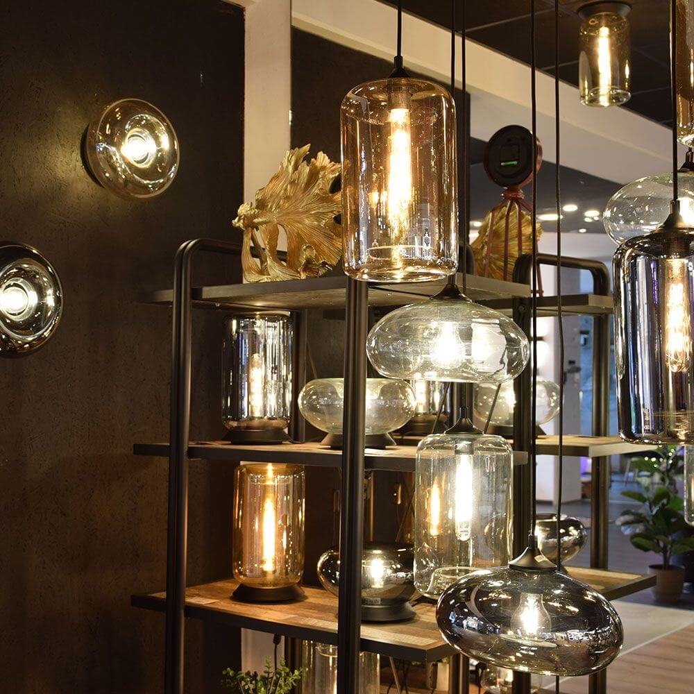 s.luce Wielokrotna szklana lampa wisząca Cruet z 3 lub 5 źródłami światła