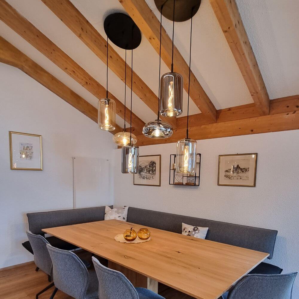 s.luce Wielokrotna szklana lampa wisząca Cruet z 3 lub 5 źródłami światła